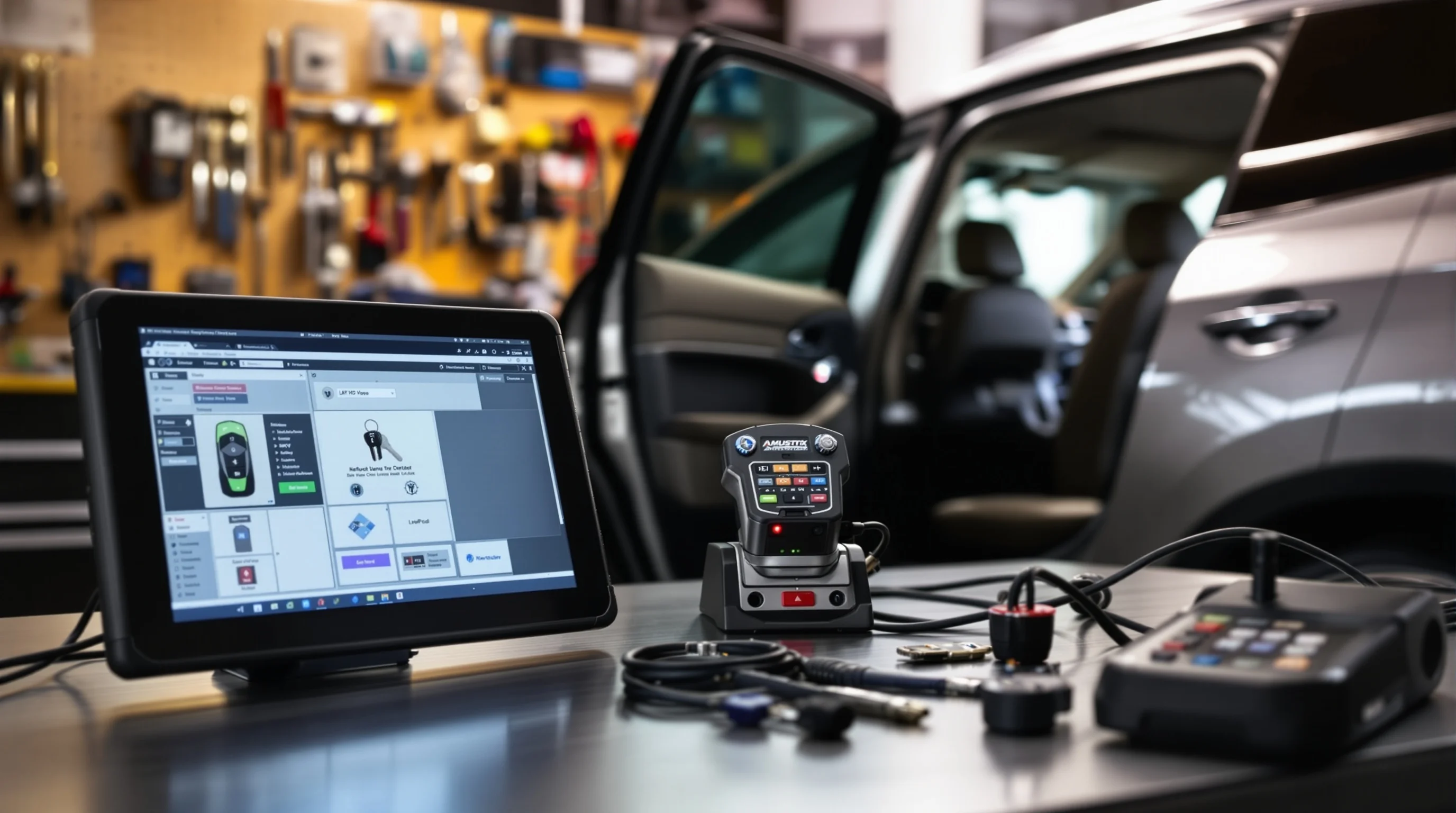 Automotive locksmith Denver Colorado — professional car key cutting and transponder key programming equipment for vehicle key replacement and car lockout services